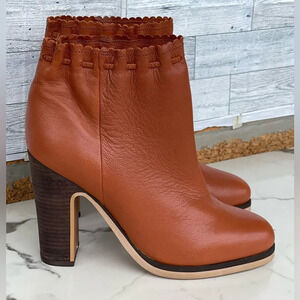See By Chloe chestnut Leather Ankle Length Boots Size 40/9.5